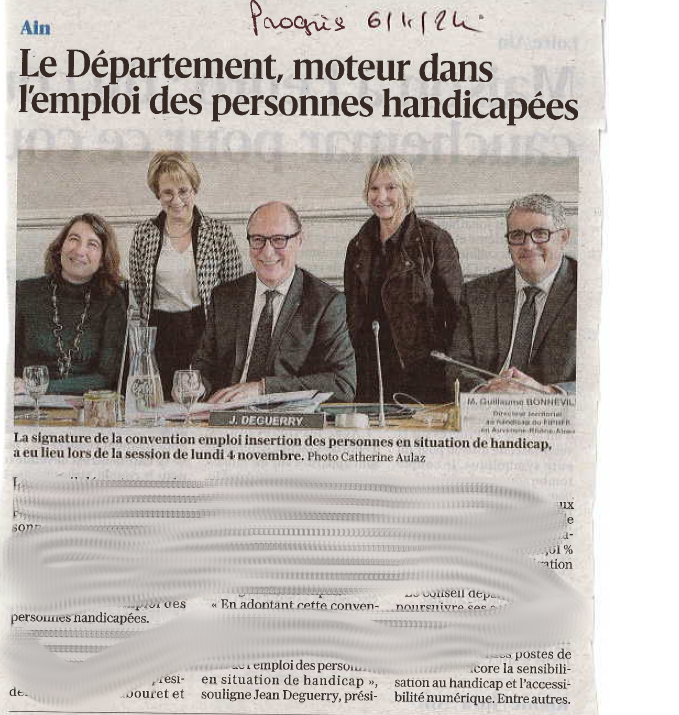 Le progrès 6 11 24 emploi handicap