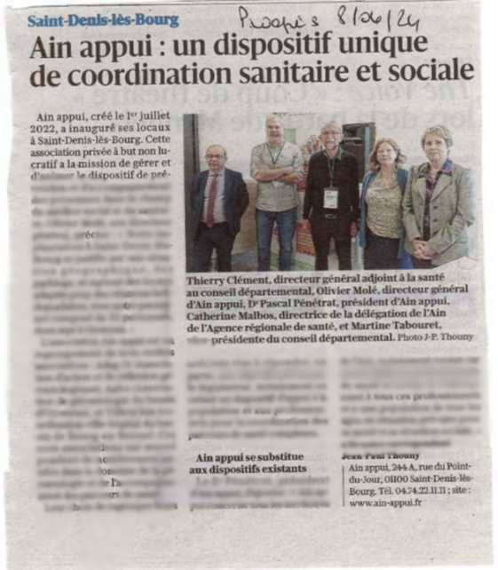 le progrès 08 04 24 Ain appui